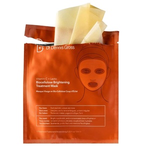 image:imageDr Dennis Gross Vitamin C Lactic Biocellulose Brightening Treatment Mask Revive Dry Visibly Damaged Skin 4 Pack1 Count Pack of 1